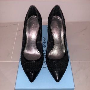 Antonio Melani Black Studded Heels